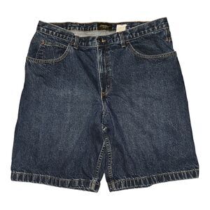 Eddie Bauer Jean Cargo Shorts Men's 40 Blue Denim Casual Outdoors Hiking